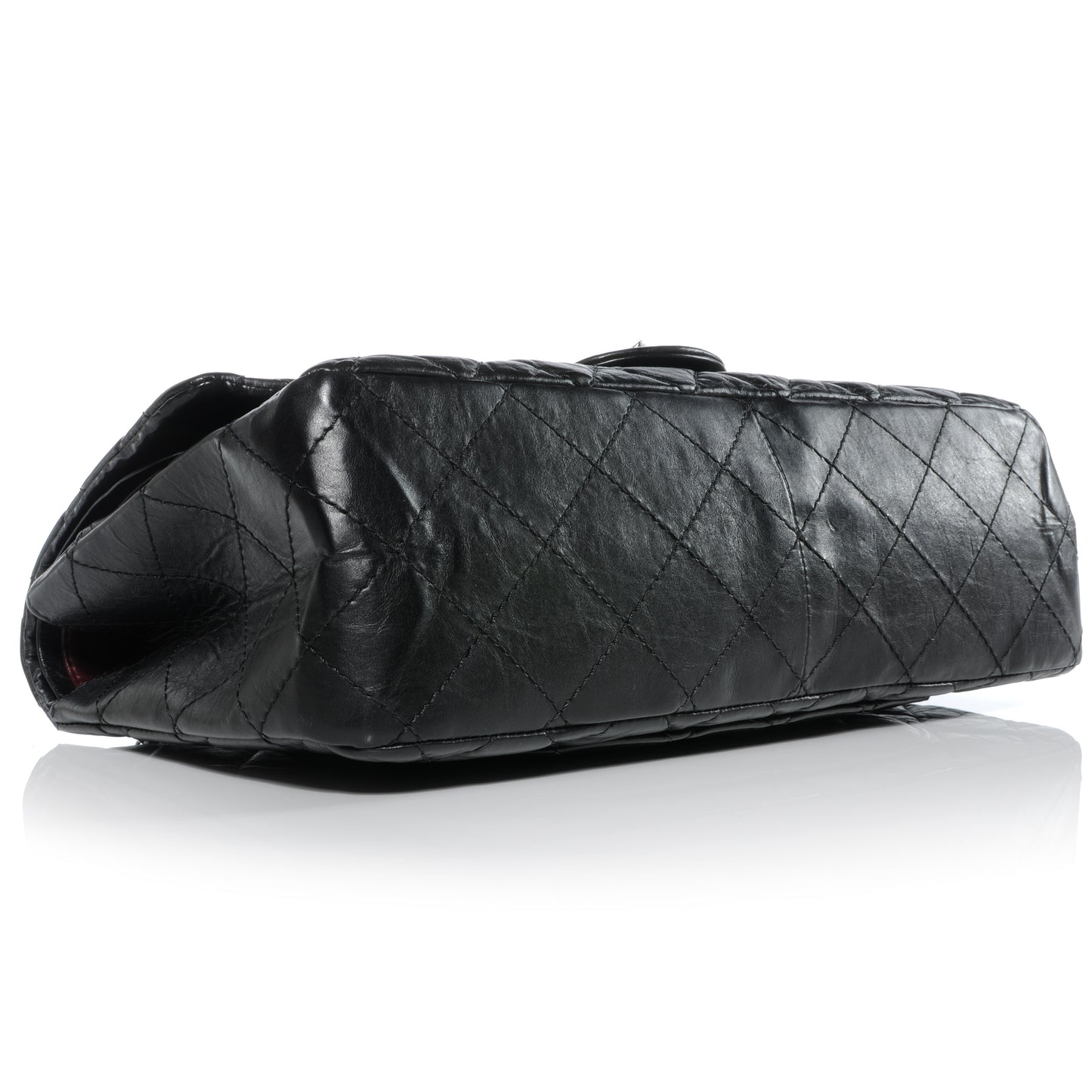 Aged Calfskin Quilted 2.55 Reissue 227 Flap Black