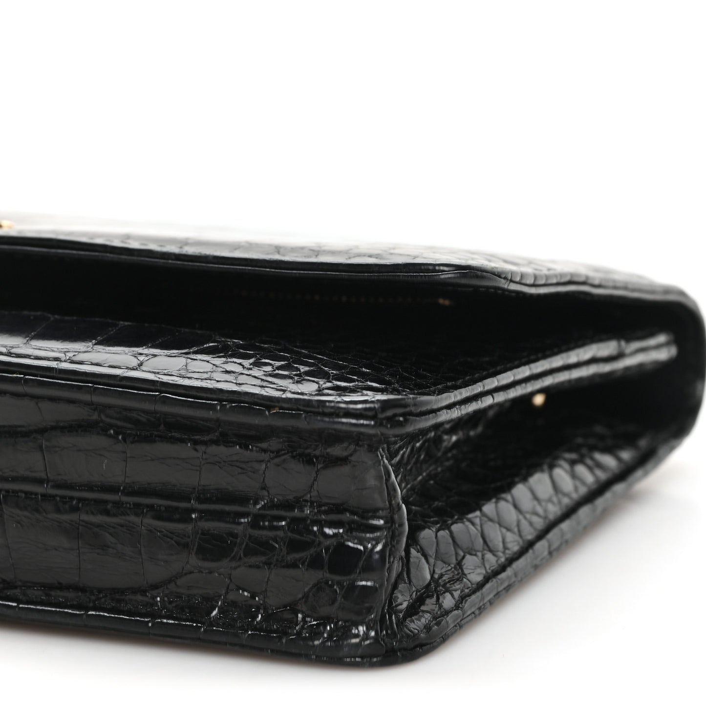 Shiny Crocodile Wallet on Chain WOC Black