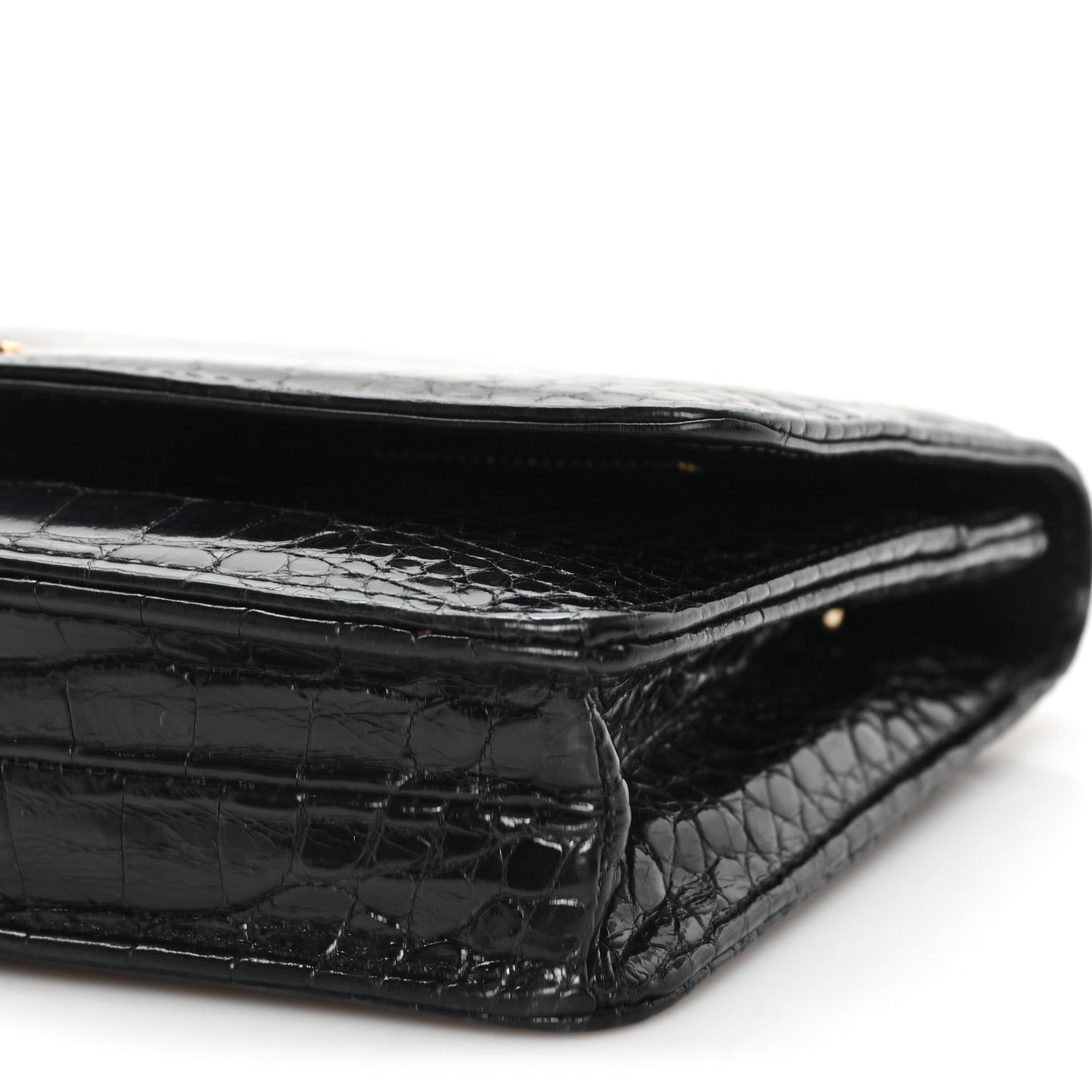 Chanel Shiny Crocodile Wallet on Chain WOC Black 11 of 11