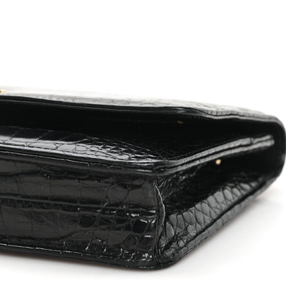 Chanel Shiny Crocodile Wallet on Chain WOC Black 11 of 11