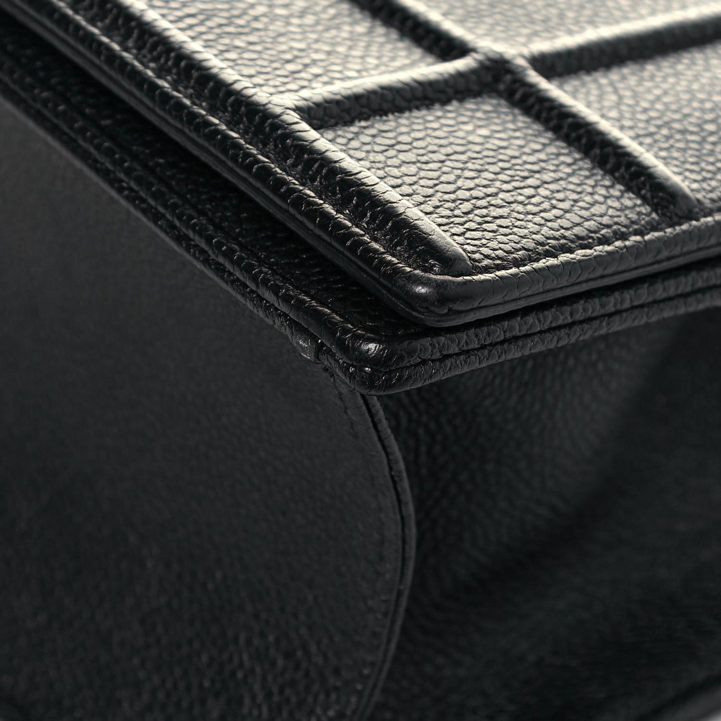 Grained Calfskin Medium Diorama Flap Bag Black