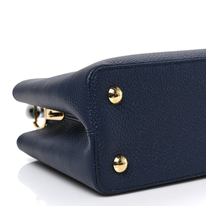 Louis Vuitton Taurillon Resin Capucines Murano MM Midnight Blue 7 of 8