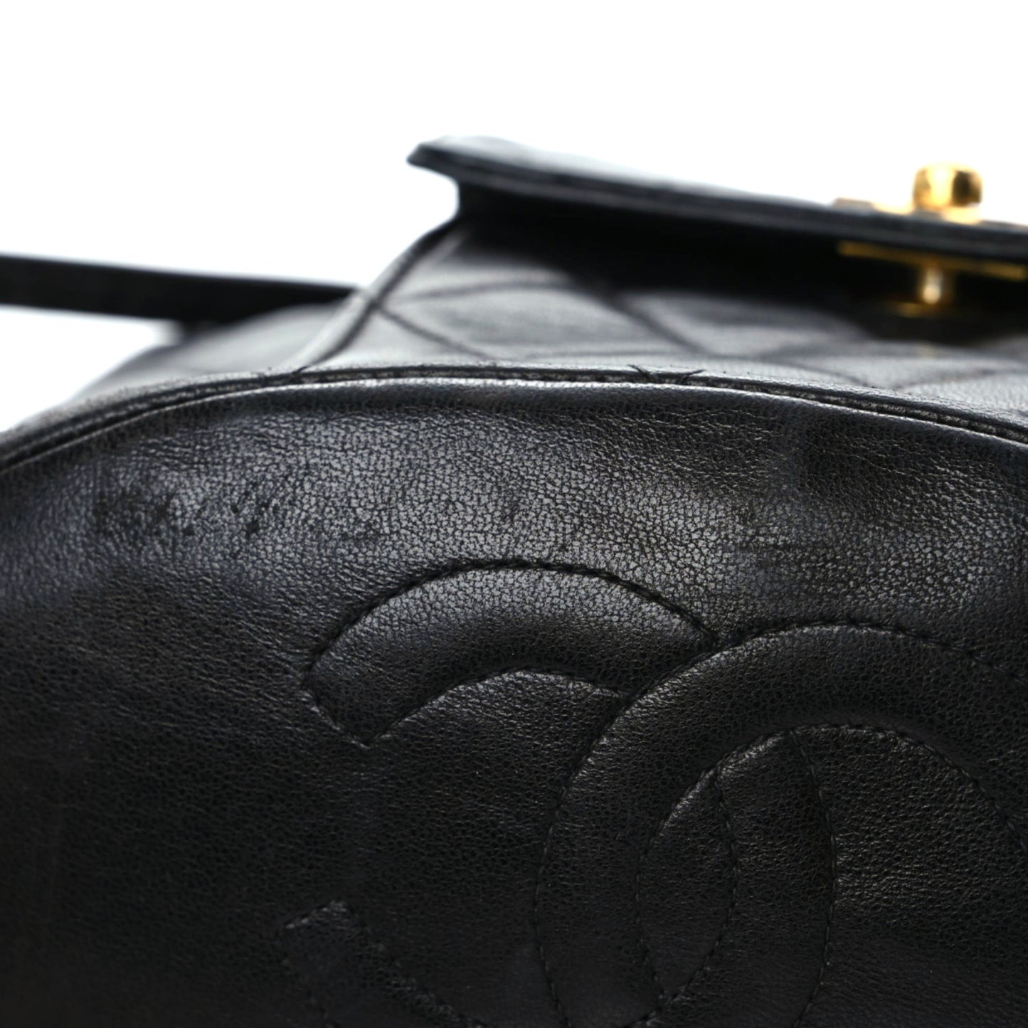Lambskin Quilted Backpack Black