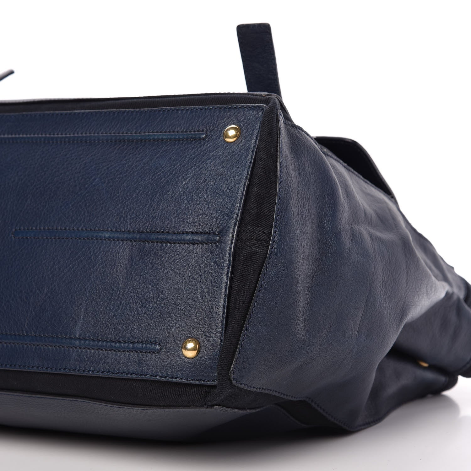 Saint Laurent Calfskin Canvas Large Muse Two Navy 7 of 13