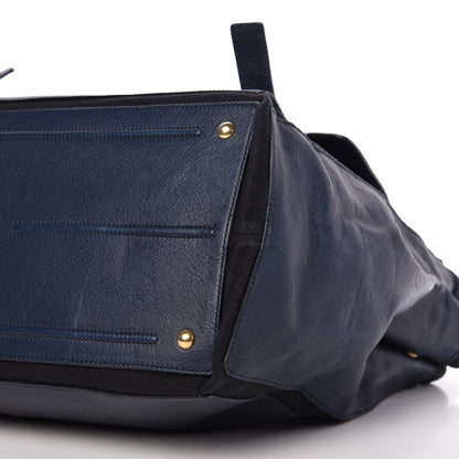 Saint Laurent Calfskin Canvas Large Muse Two Navy 7 of 13