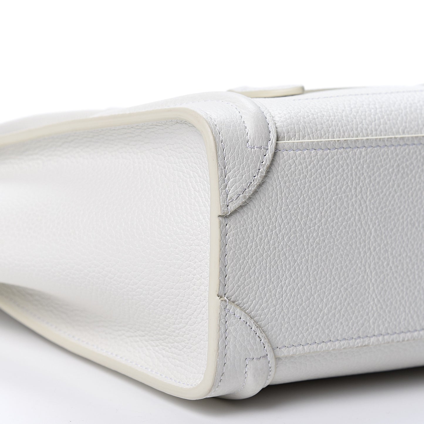 Drummed Calfskin Nano Luggage White