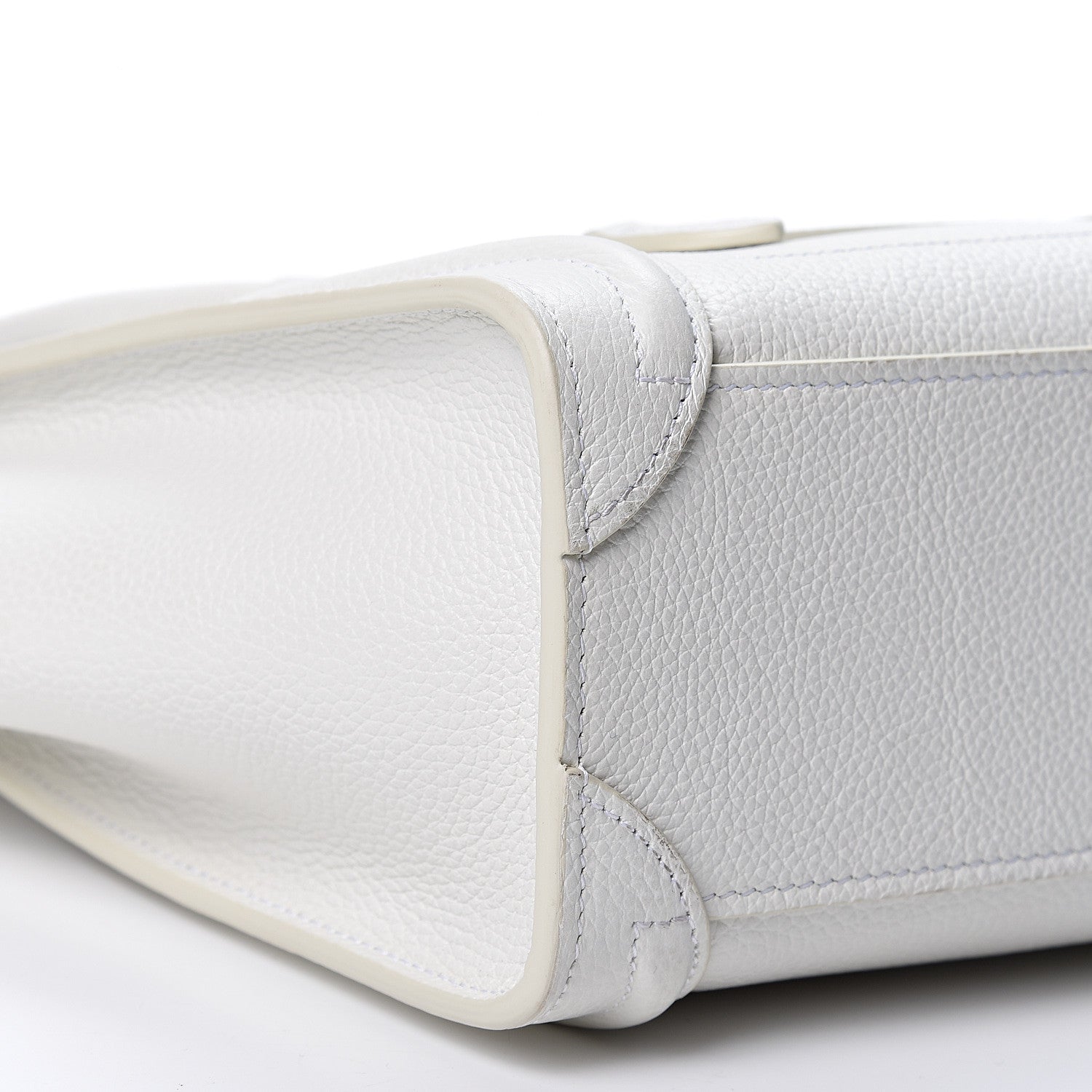 Celine Drummed Calfskin Nano Luggage White 9 of 10