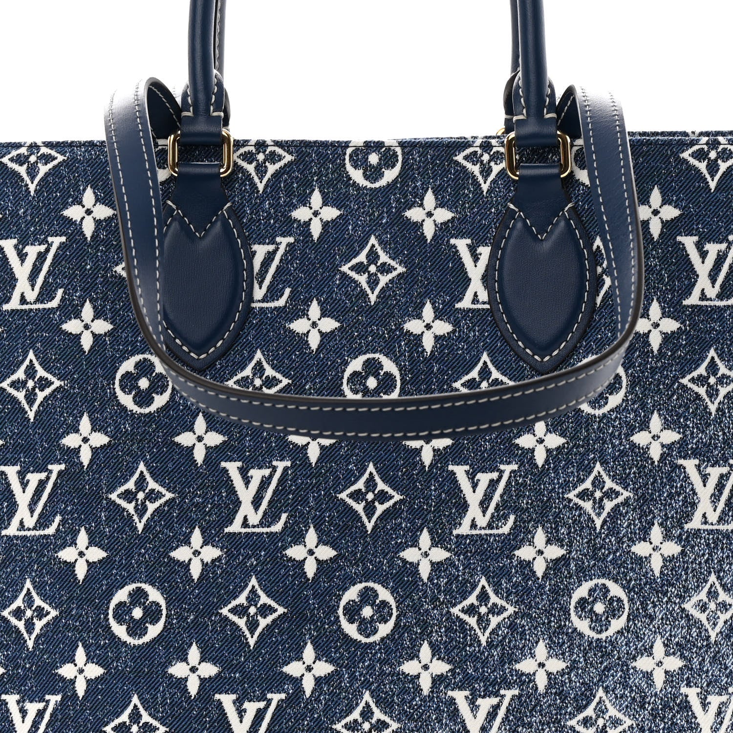 Louis Vuitton Monogram Jacquard Denim Onthego MM Bleu 7 of 10