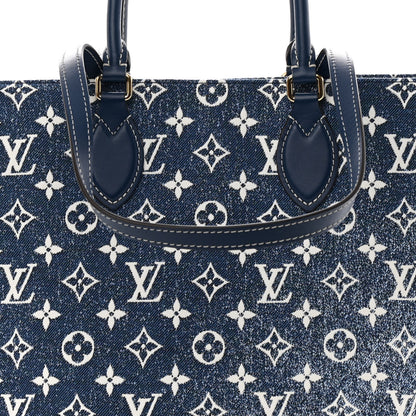 Louis Vuitton Monogram Jacquard Denim Onthego MM Bleu 7 of 10