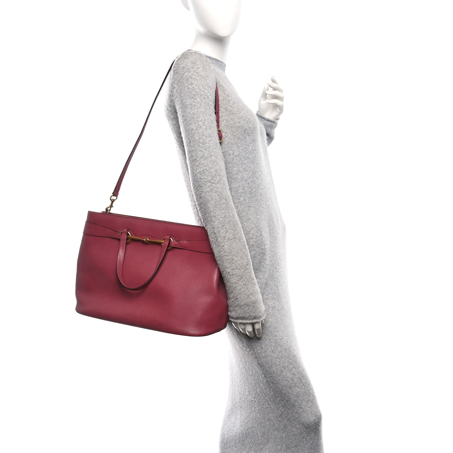 Gucci Textured Calfskin Large Bright Bit Tote Pink 2 of 11
