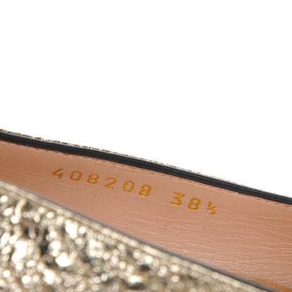 Gucci Galassia GG Marmont Fringe 50mm Loafer Pumps 38.5 Platino 8 of 8