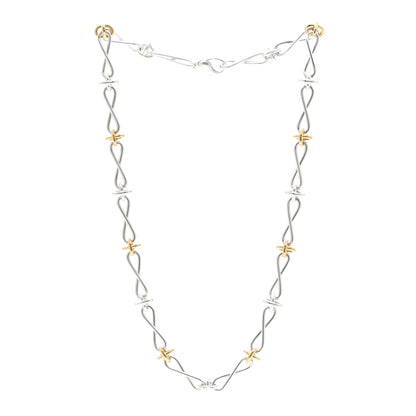 Tiffany Sterling Silver 18K Yellow Gold Paloma Picasso Twist Chain Necklace 3 of 6