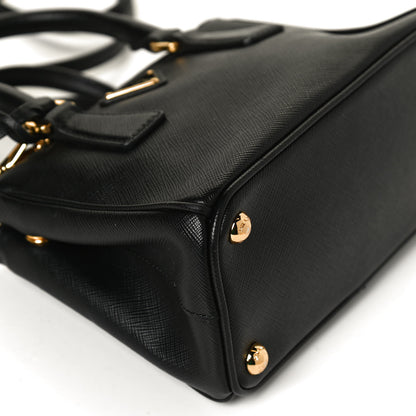 Prada Saffiano Lux Mini Galleria Double Zip Tote Black 11 of 12
