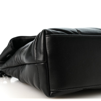 Saint Laurent Lambskin Quilted Monogram Monochrome Small Loulou Puffer Chain Satchel Black 8 of 9