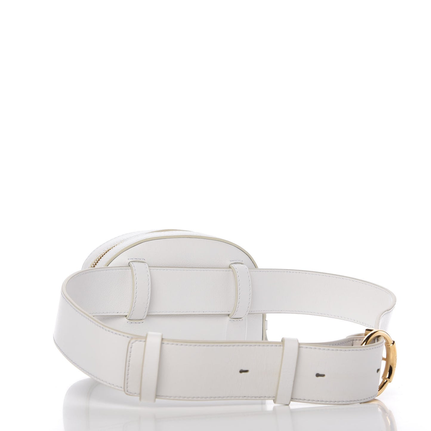 Smooth Calfskin Little Horses Embroidered Signature Belt Bag Brilliant White