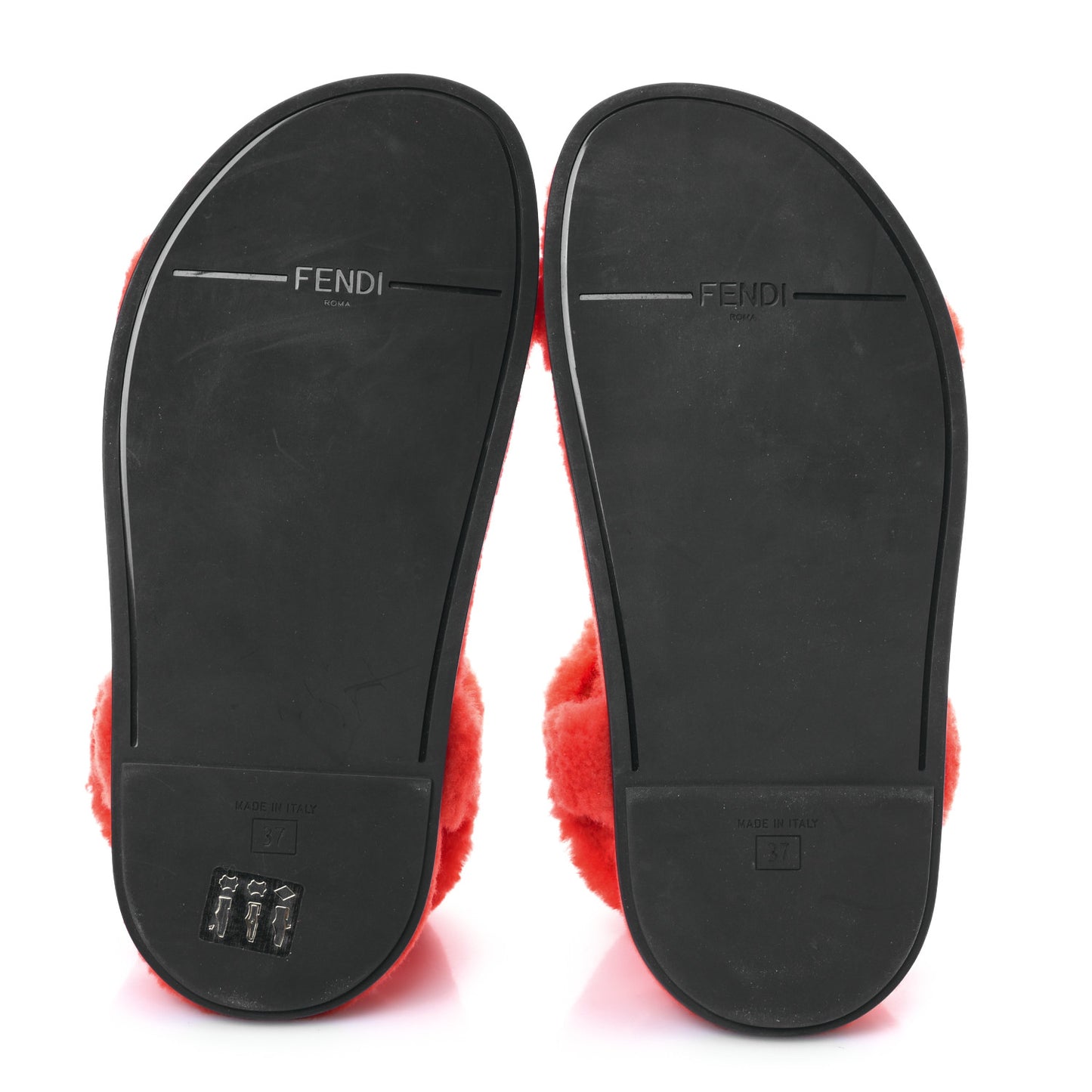 Shearling FF Fendi Feel Sandals 37 Georgia Scuro 37