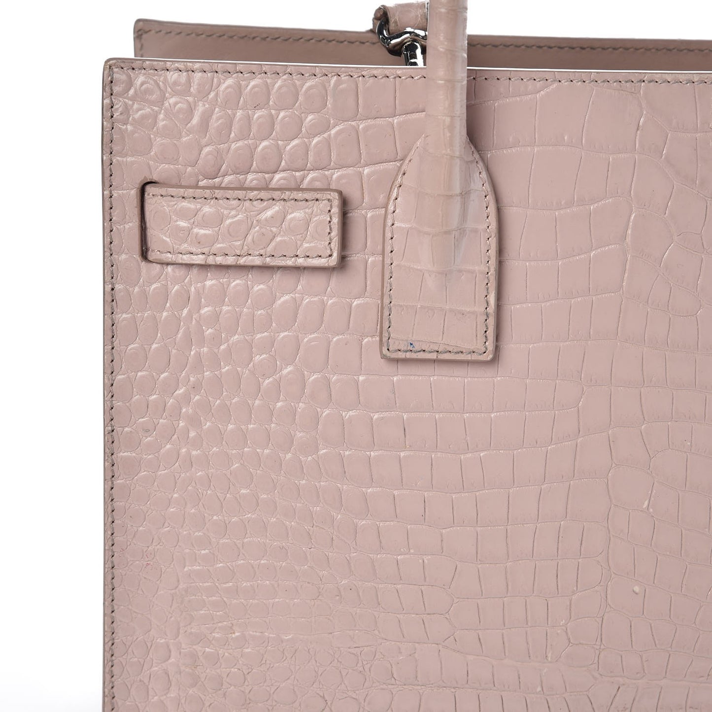 Calfskin Crocodile Embossed Baby Sac De Jour Rose Antic