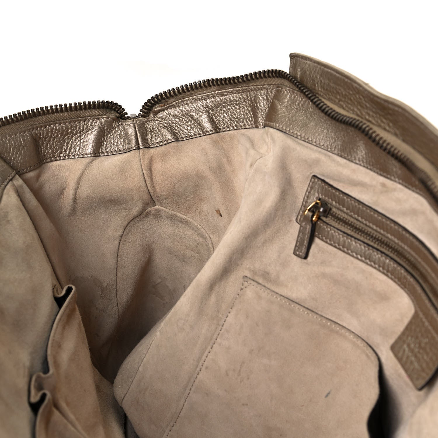 Gucci Metallic Pebbled Calfskin Medium 1973 Top Handle Satchel Golden Beige 12 of 20