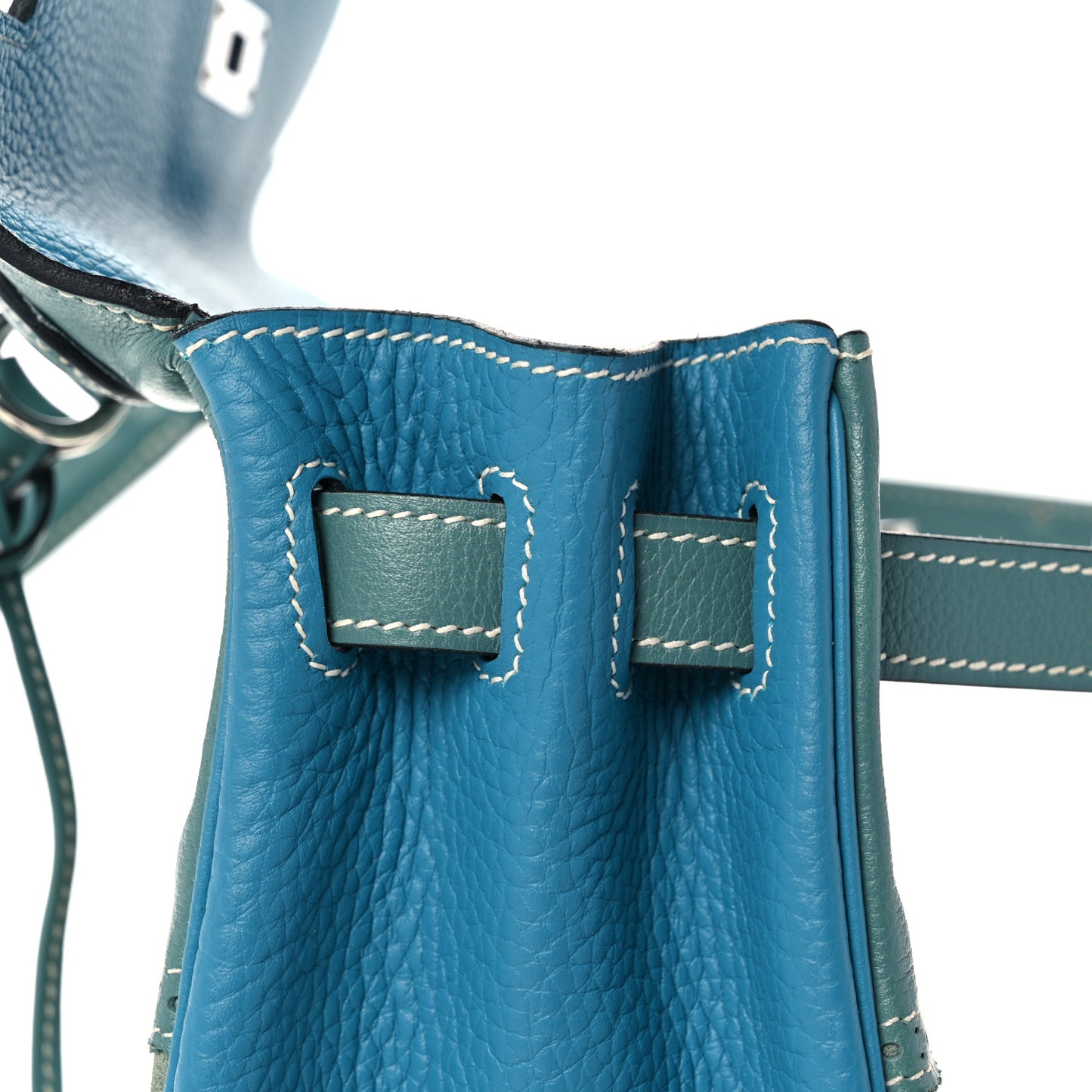 Veau Doblis Taurillon Clemence Evergrain Ghillies Kelly Retourne 32 Turquoise Ciel