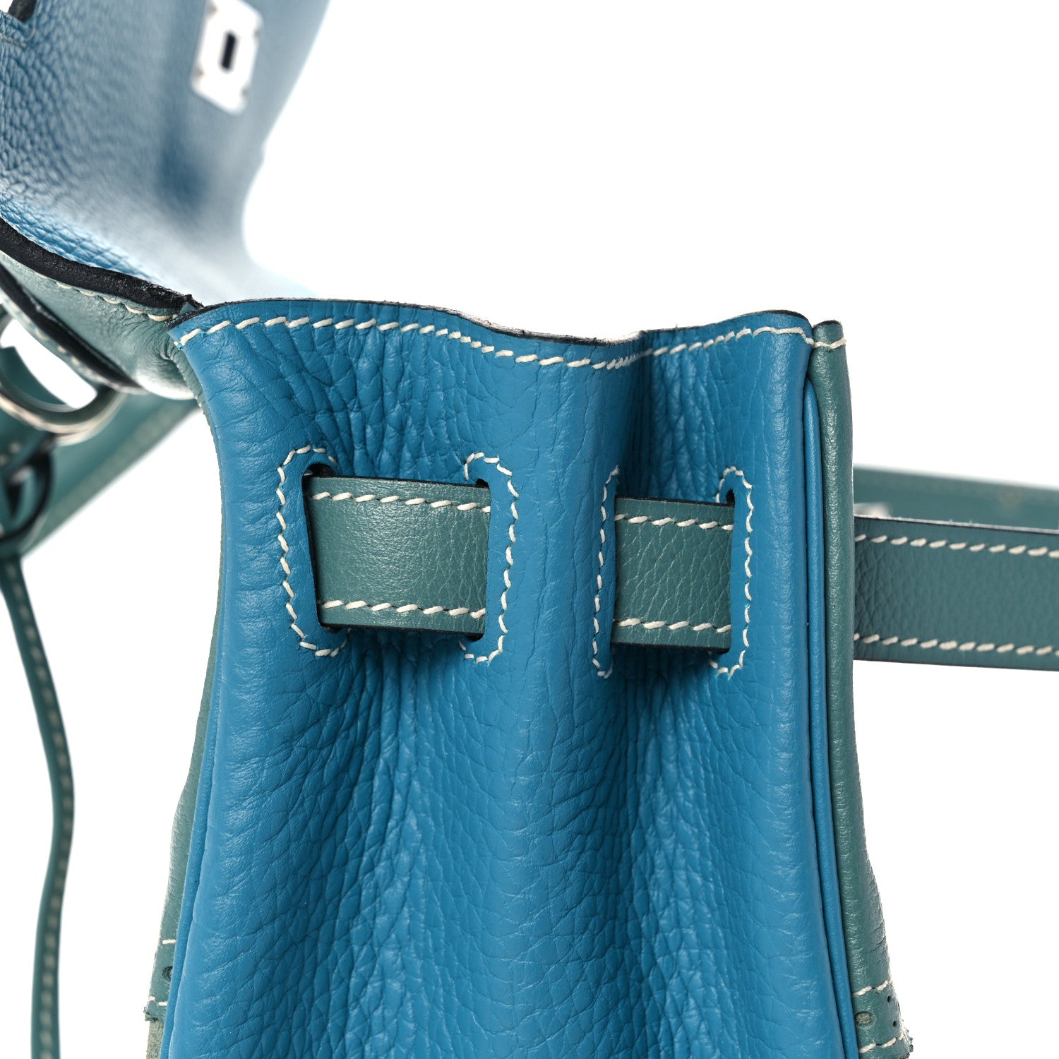 Hermes Veau Doblis Taurillon Clemence Evergrain Ghillies Kelly Retourne 32 Turquoise Ciel 15 of 38