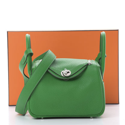 Hermes Taurillon Clemence Mini Lindy 20 Bambou 11 of 11