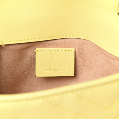 Gucci Calfskin Matelasse Super Mini GG Marmont Shoulder Bag Banana 6 of 11