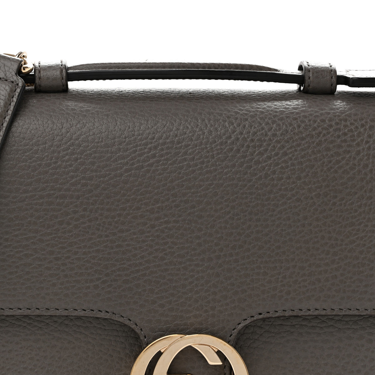 Dollar Calfskin Interlocking G Top Handle Shoulder Bag Loess