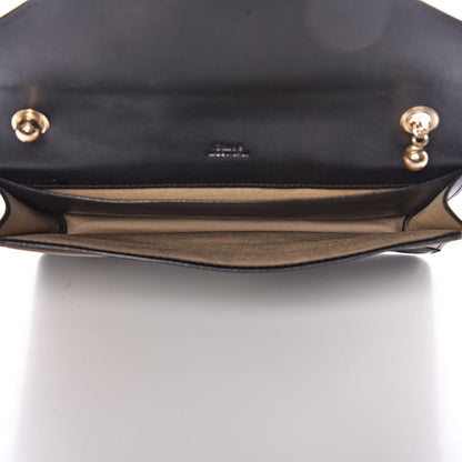 Chloe Calfskin Patchwork Chain Wallet Black Beige 5 of 13