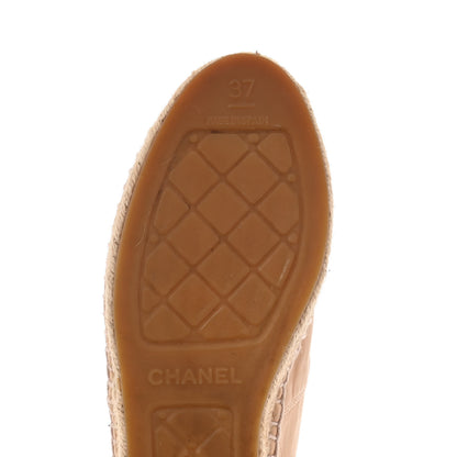 Chanel Lambskin CC Espadrilles 37 Beige Black 8 of 11
