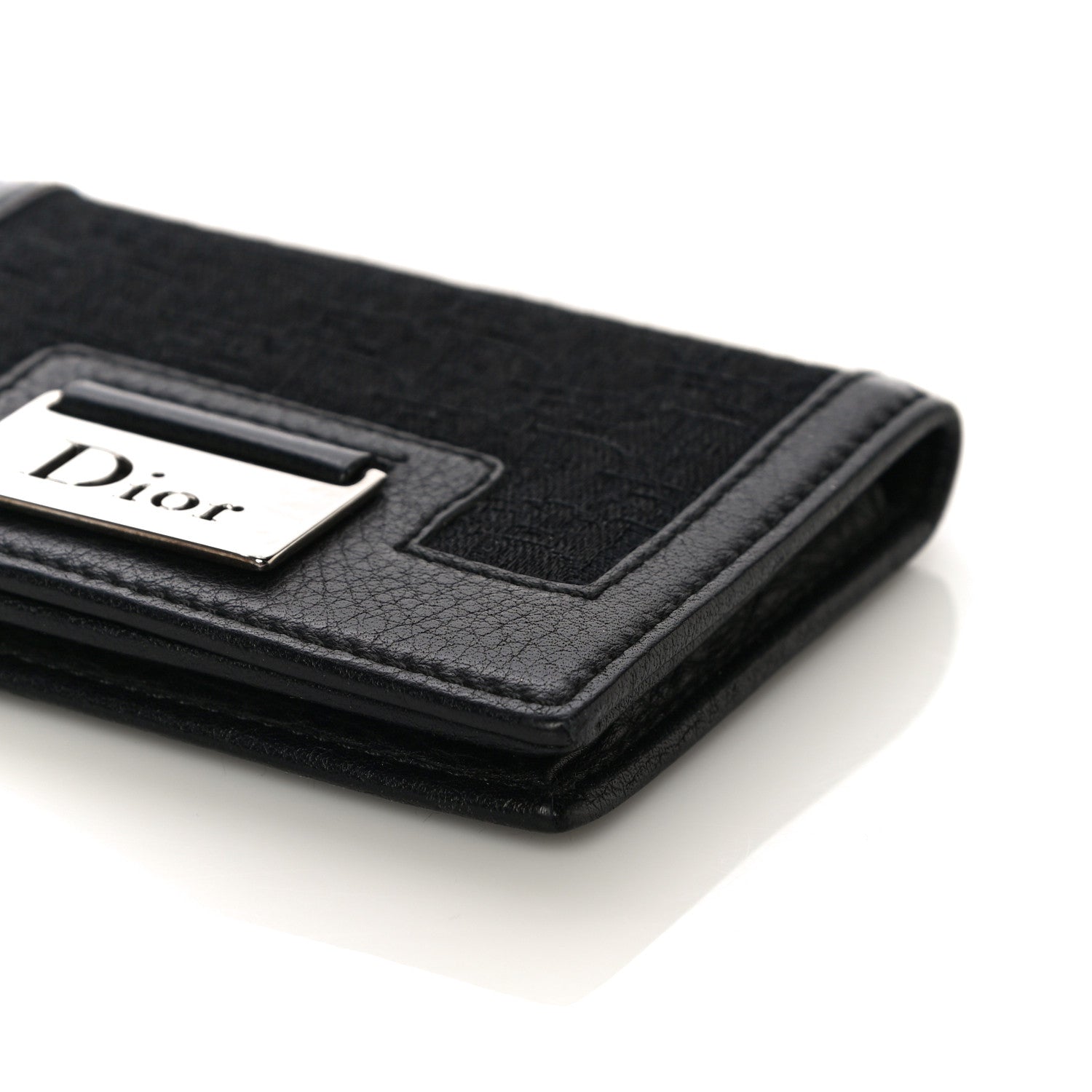 Christian Dior Monogram Card Holder Black 9 of 10
