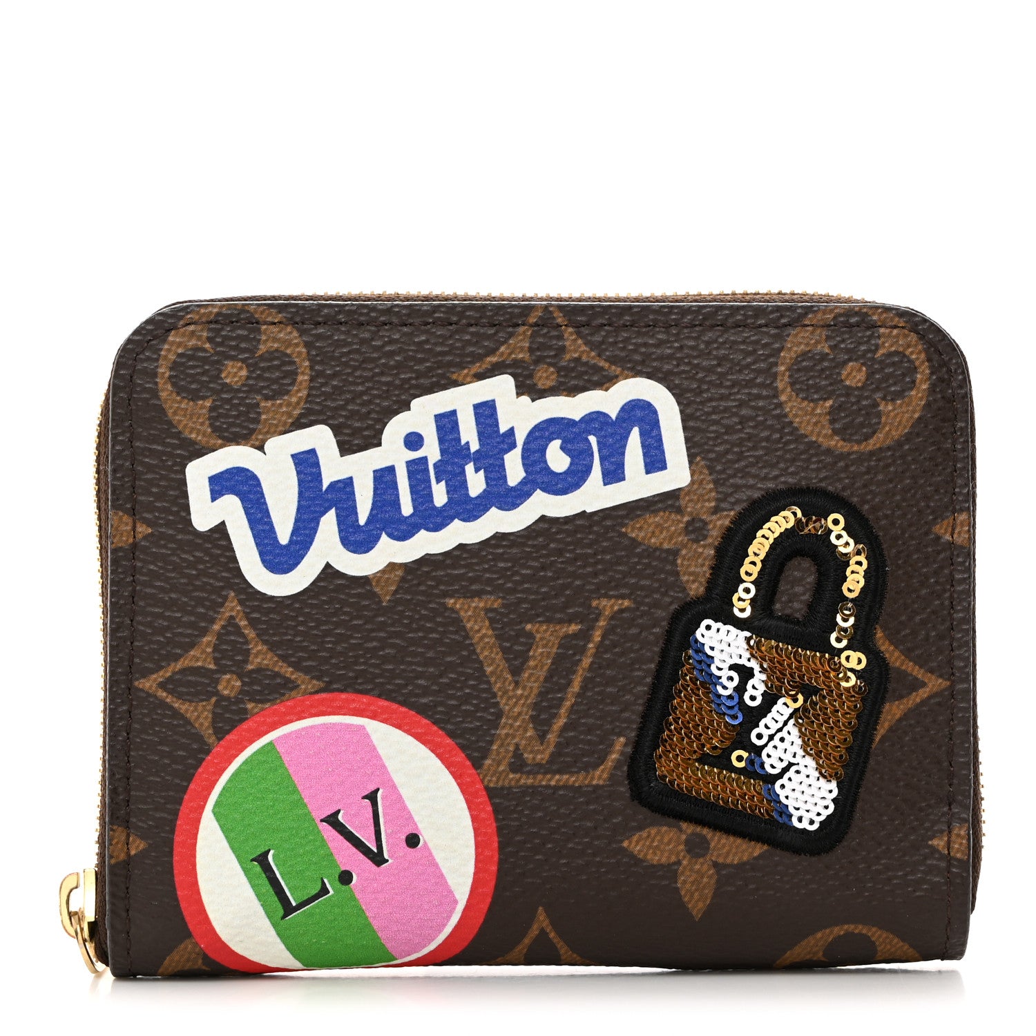 Louis Vuitton LOUIS VUITTON Monogram Travel Stickers Zippy Coin Purse 1 of 7