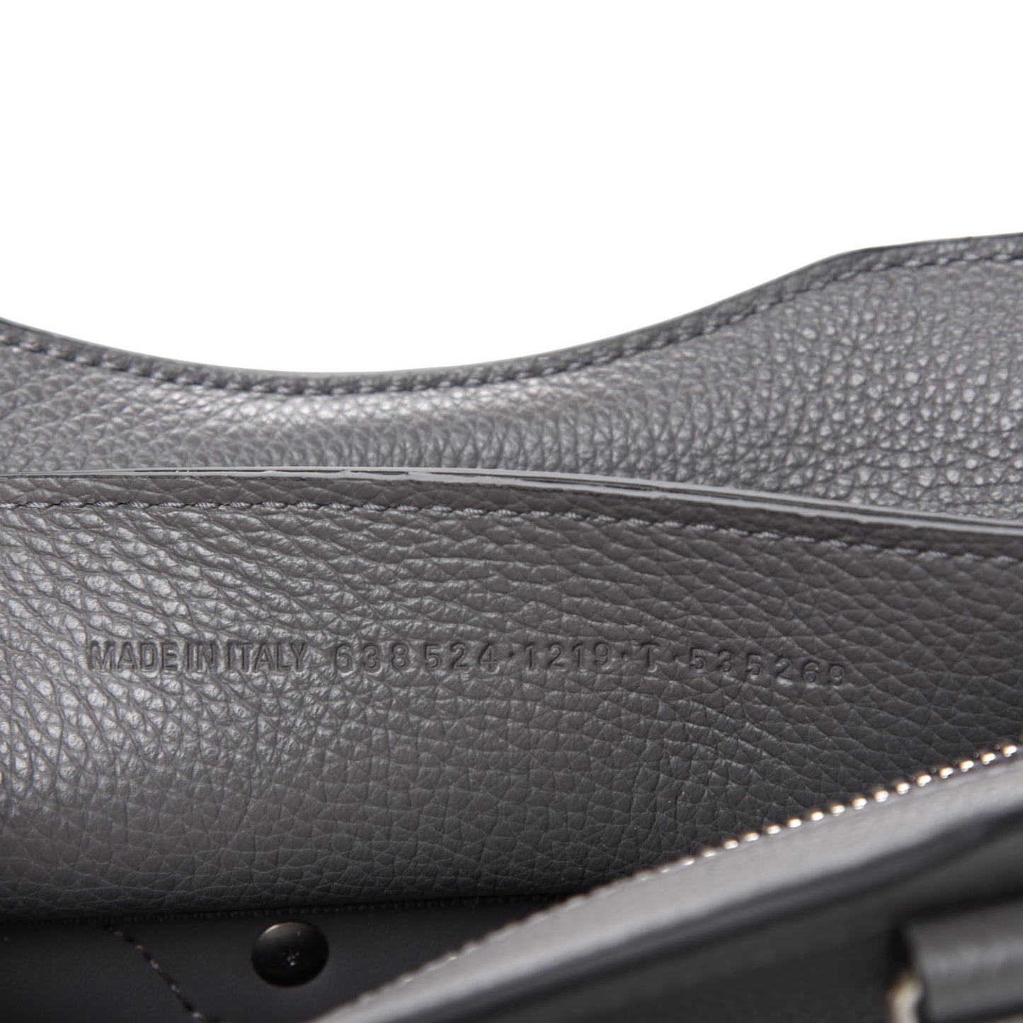 Grained Calfskin Neo Classic Silver Hardware Mini City Dark Grey