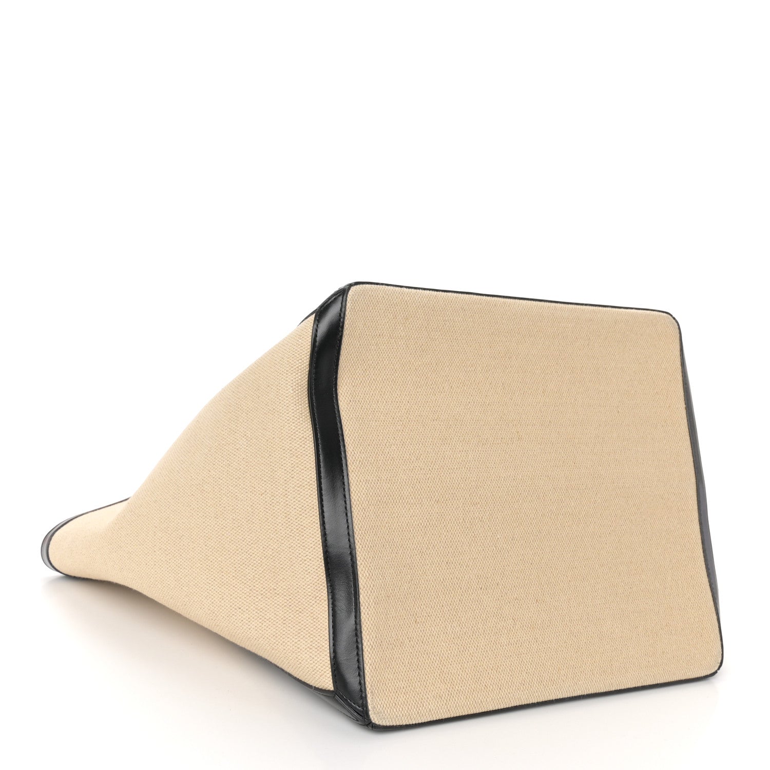 Celine Canvas Calfskin Square Cabas Tote Vanilla Black 4 of 10