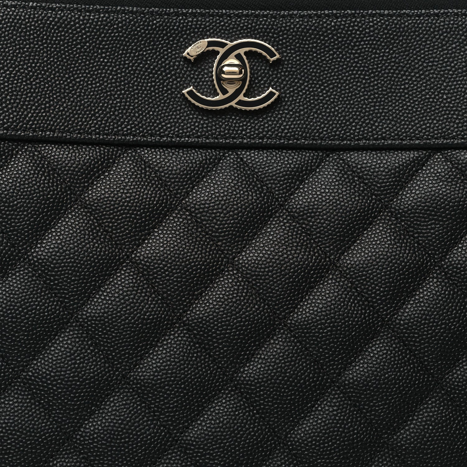 Chanel Caviar Quilted Medium Vintage Mademoiselle Cosmetic Case Black 9 of 11