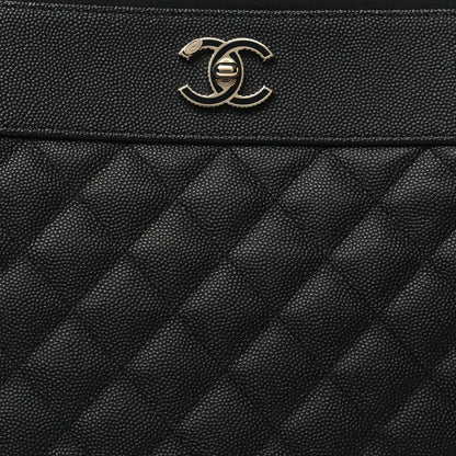 Chanel Caviar Quilted Medium Vintage Mademoiselle Cosmetic Case Black 9 of 11