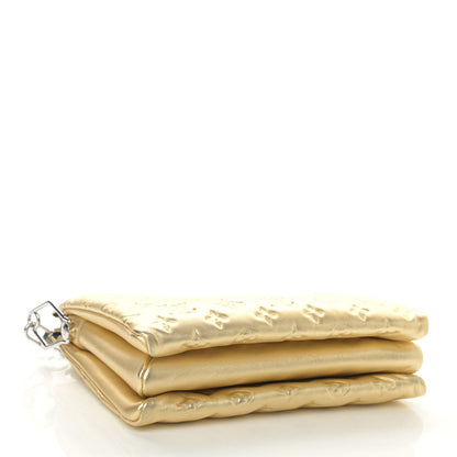 Louis Vuitton Lambskin Embossed Monogram Coussin PM Gold 4 of 11