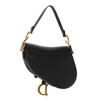 Christian Dior Grained Calfskin Saddle Bag Black 3 of 9