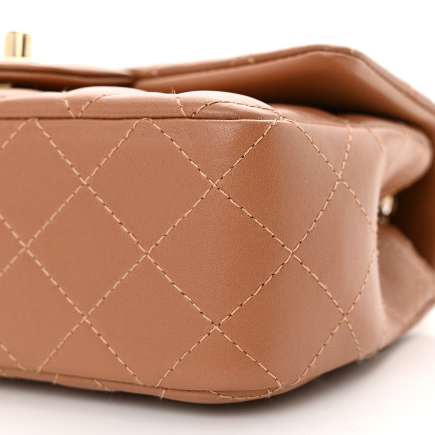 Chanel Lambskin Quilted Mini Rectangular Flap Brown 10 of 10