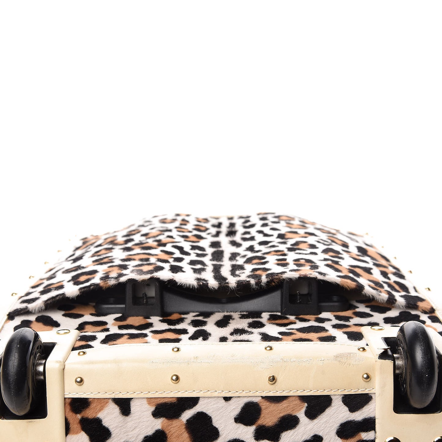 Calf Hair Leopard Print Rolling Luggage