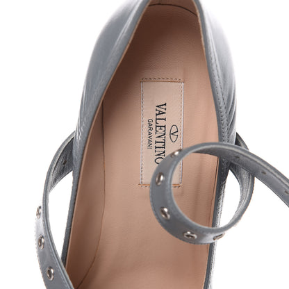 Valentino Garavani Nappa Love Latch Cross Strap 100mm Pumps 37.5 Light Stone 9 of 9
