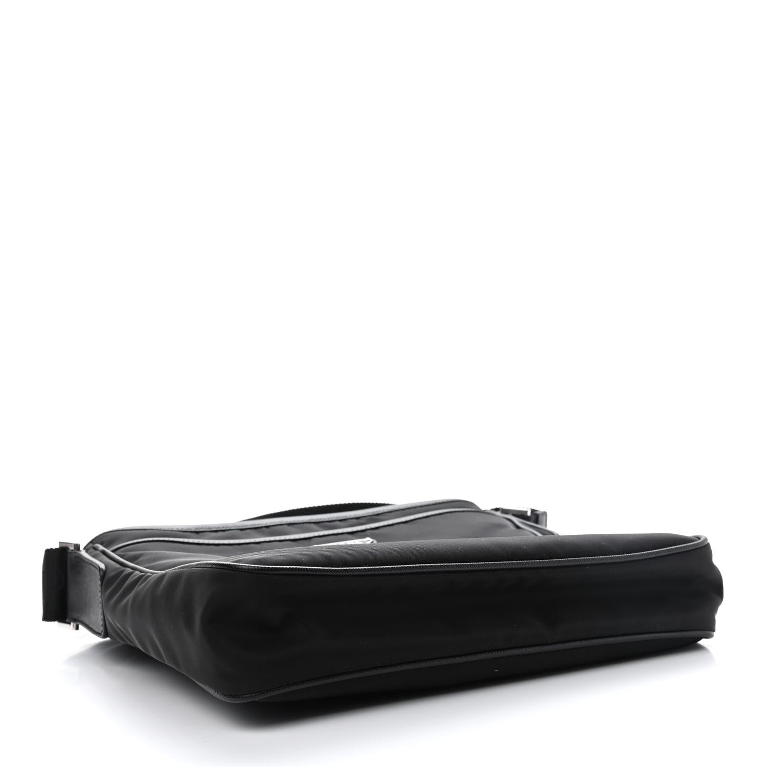 Prada Tessuto Nylon Saffiano Flat Messenger Bag Black 4 of 9
