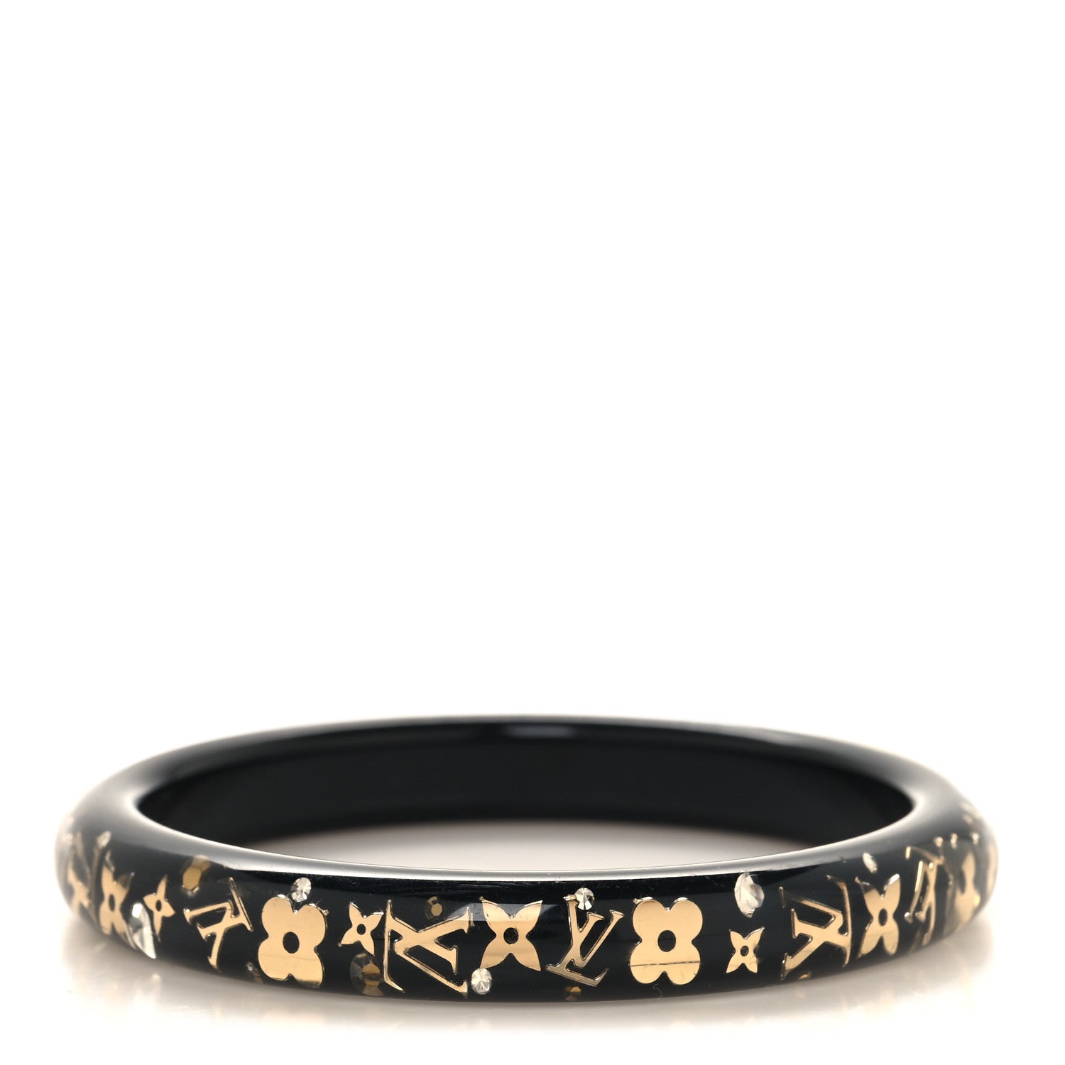 Louis Vuitton Resin Swarovski Small Inclusion Bracelet PM Black 1 of 3