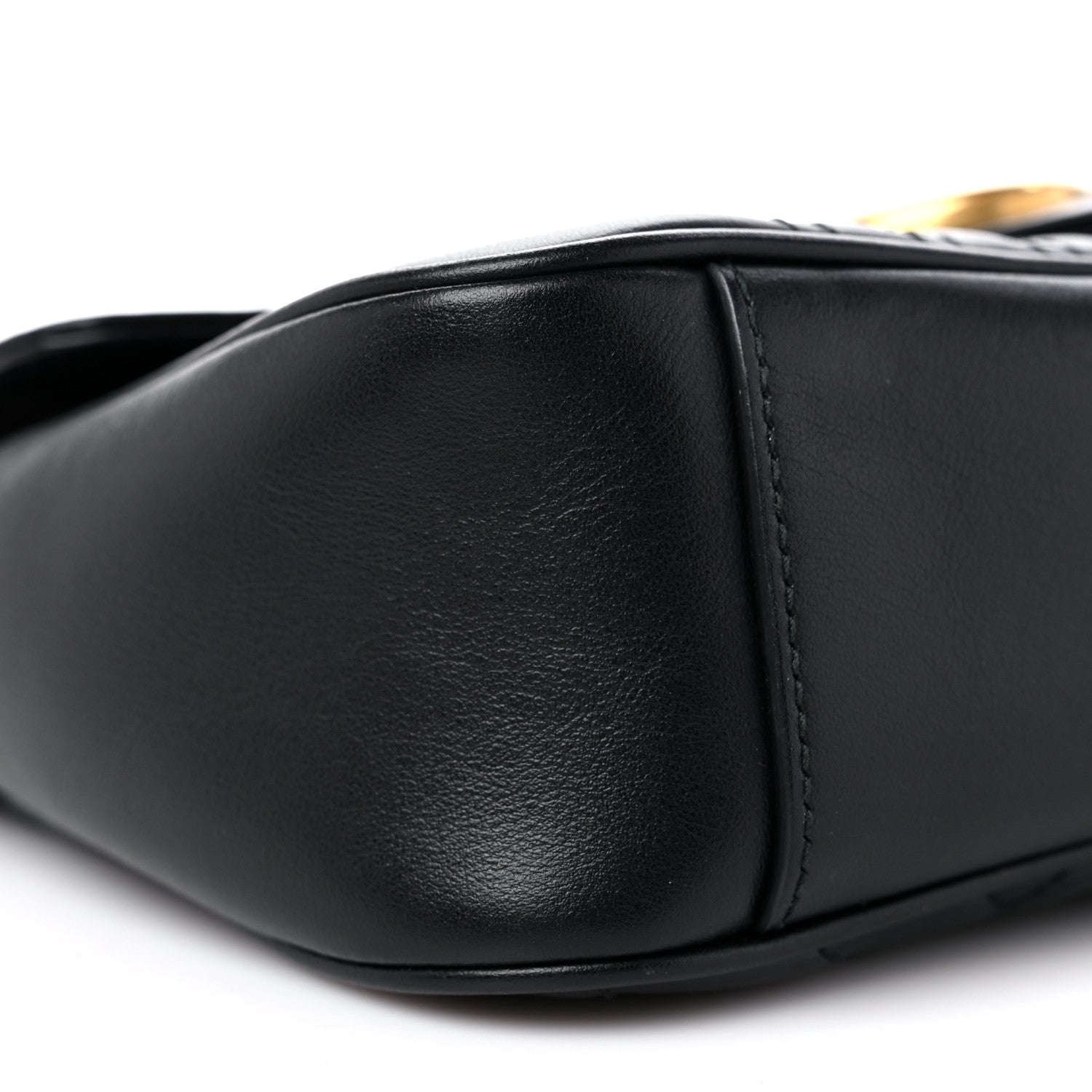 Gucci Calfskin Matelasse Small GG Marmont Shoulder Bag Black 9 of 11