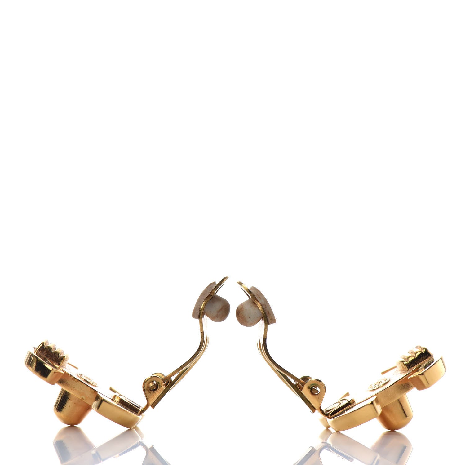 Chanel Metal CC Turnlock Clip On Earrings Gold 3 of 4