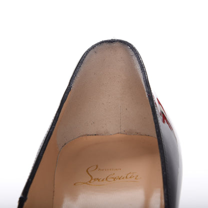 Christian Louboutin Patent New Very Prive 120 Pumps 40 Black Red 8 of 12