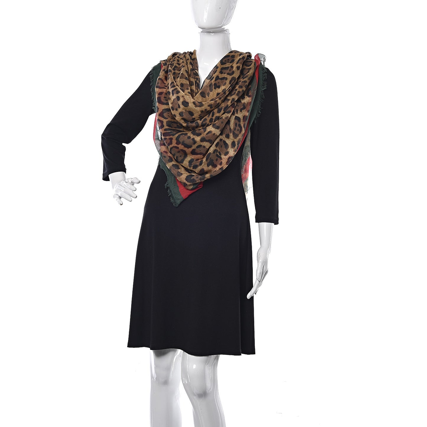 Modal Silk Leopard Print Web Square Scarf
