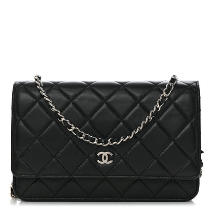Chanel Lambskin Quilted Wallet On Chain WOC Black 1 of 11