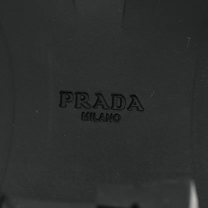 Prada Spazzolato Re-Nylon Metal Triangle Logo Lace Up 85mm Boots 39 Black 7 of 11