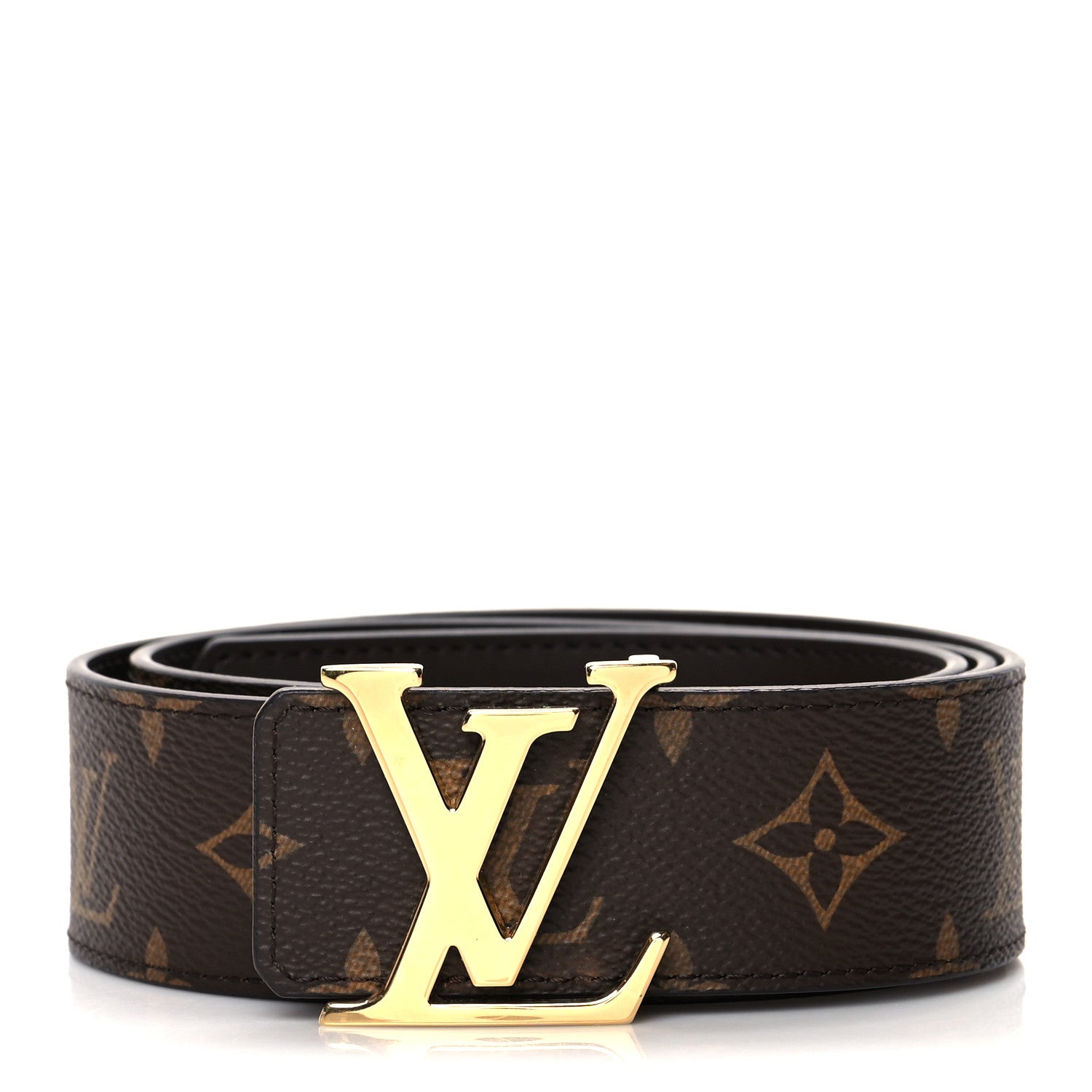 Louis Vuitton Monogram Calfskin 40mm LV Initiales Reversible Belt 80 32 Black 1 of 5