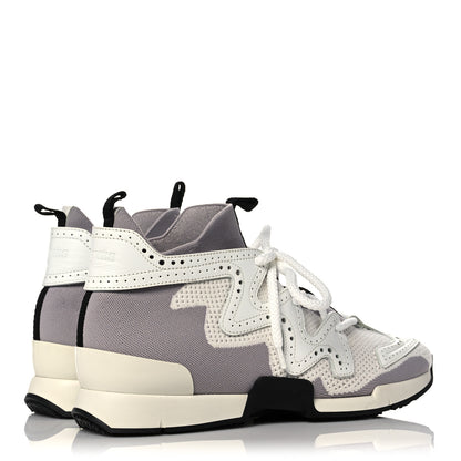 Hermes Mesh Calfskin Action Sneakers 38 Gris Clair Multicolor 4 of 10